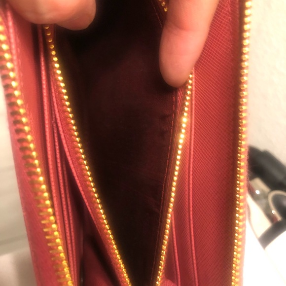 Prada Pink Saffiano Zip Around Wallet - Picture 3 of 12